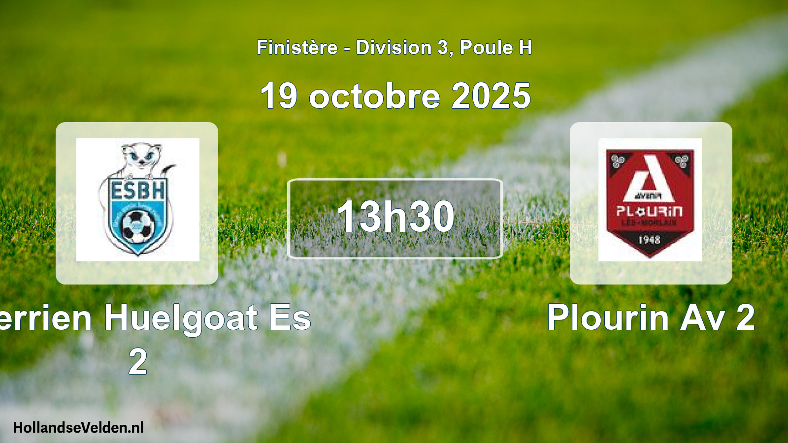 Geplande wedstrijd: Berrien Huelgoat Es 2 - Plourin Av 2 (19 octobre 2025)