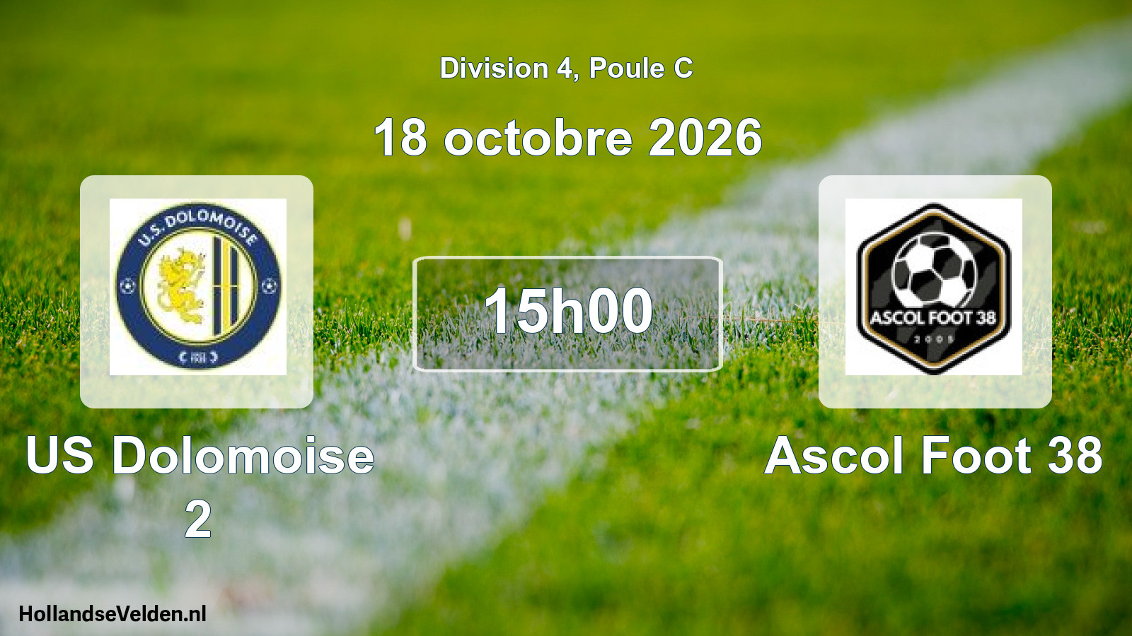 Scheduled Match: US Dolomoise 2 - Ascol Foot 38 (18 October 2026)
