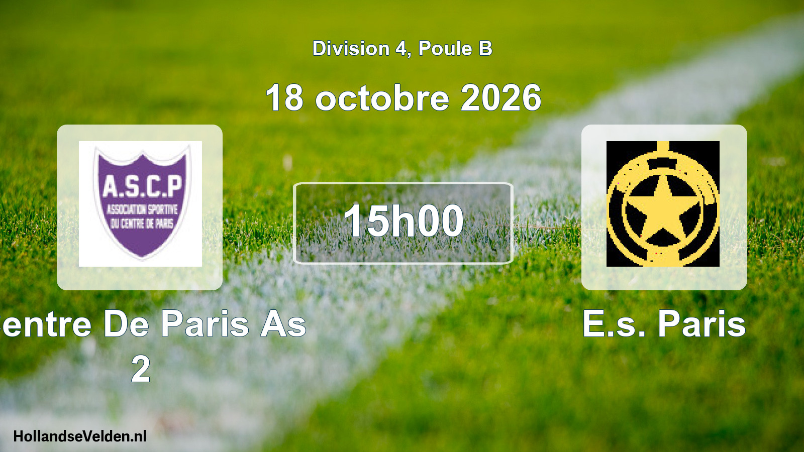 Match programmé: Centre De Paris As 2 - E.s. Paris (18 octobre 2026)