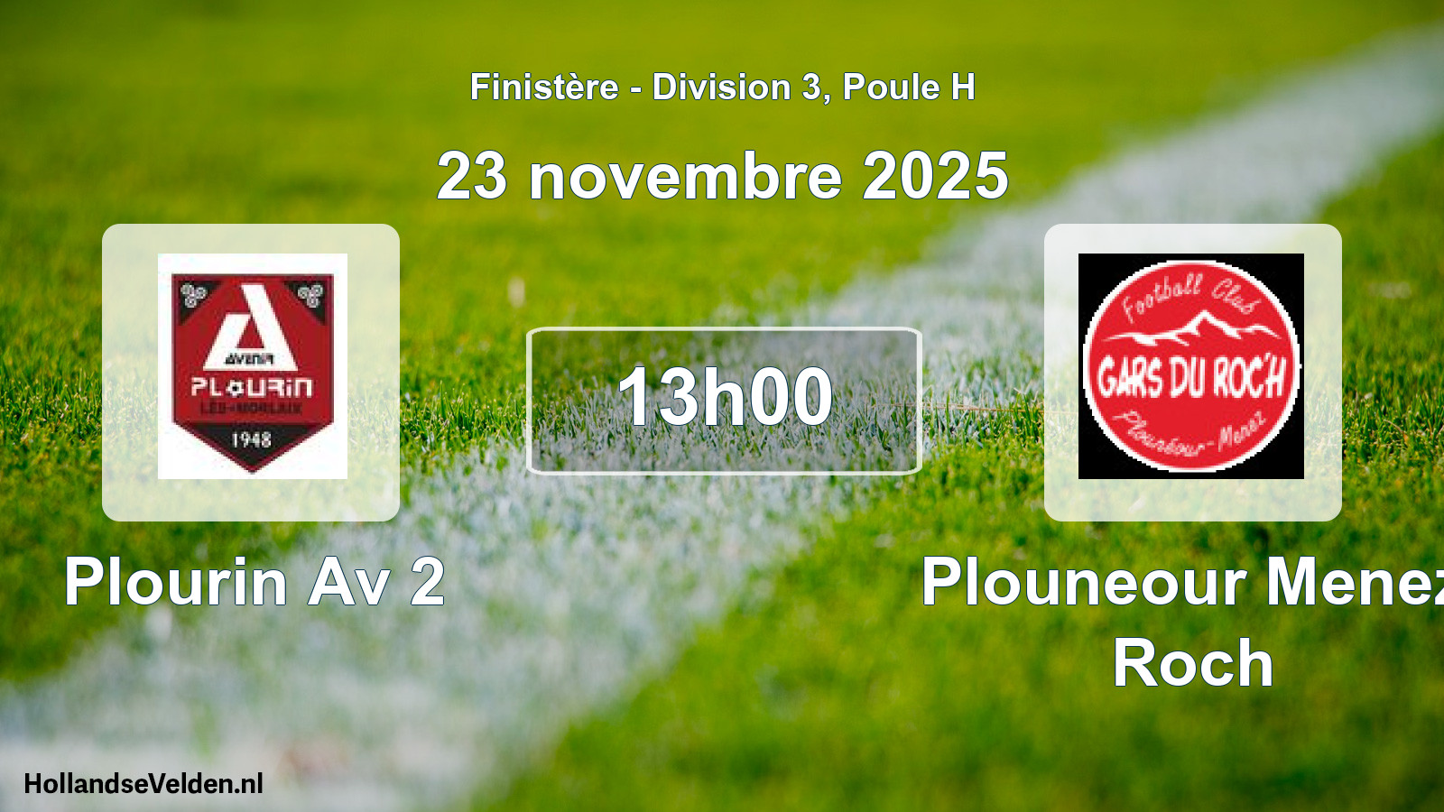 Geplande wedstrijd: Plourin Av 2 - Plouneour Menez Roch (23 novembre 2025)