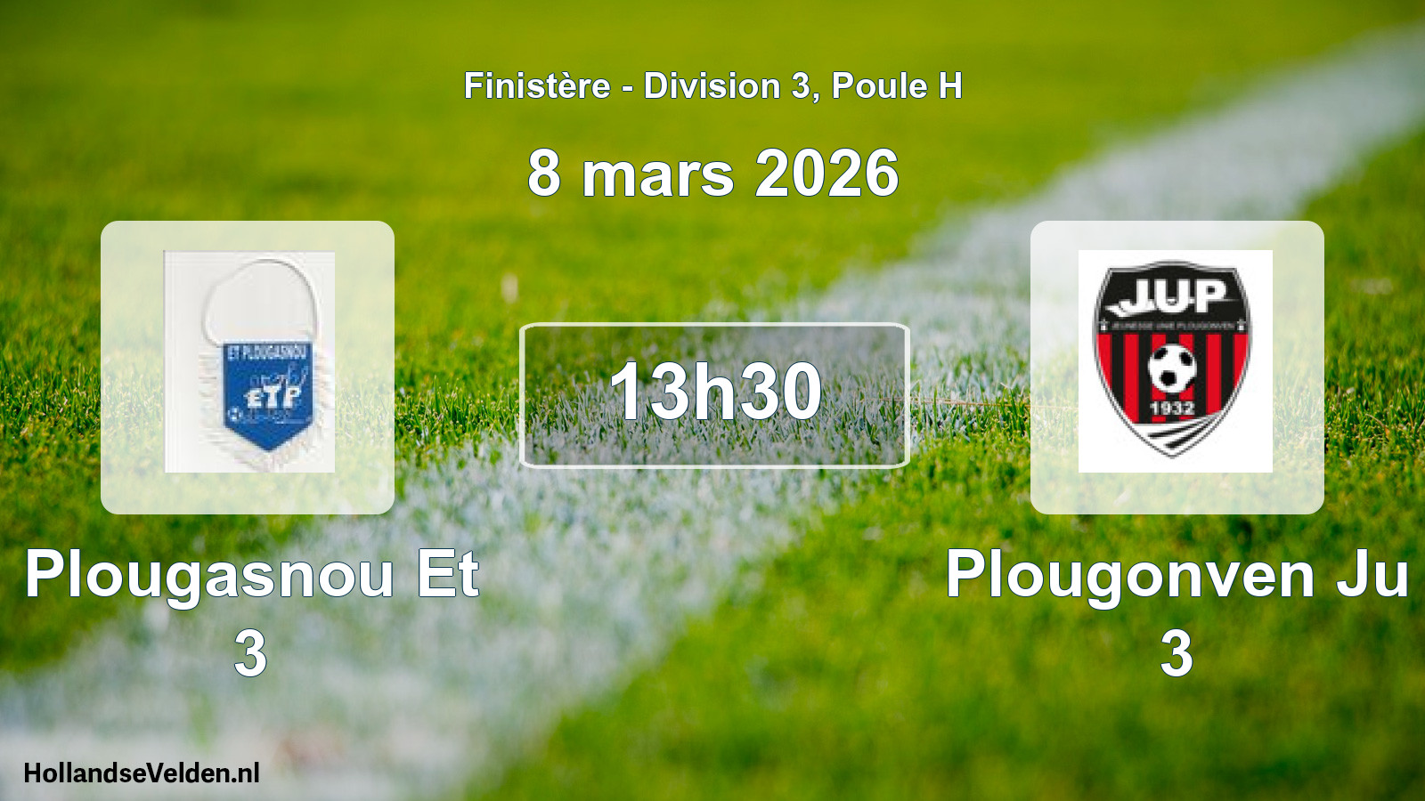 Geplande wedstrijd: Plougasnou Et 3 - Plougonven Ju 3 (8 maart 2026)