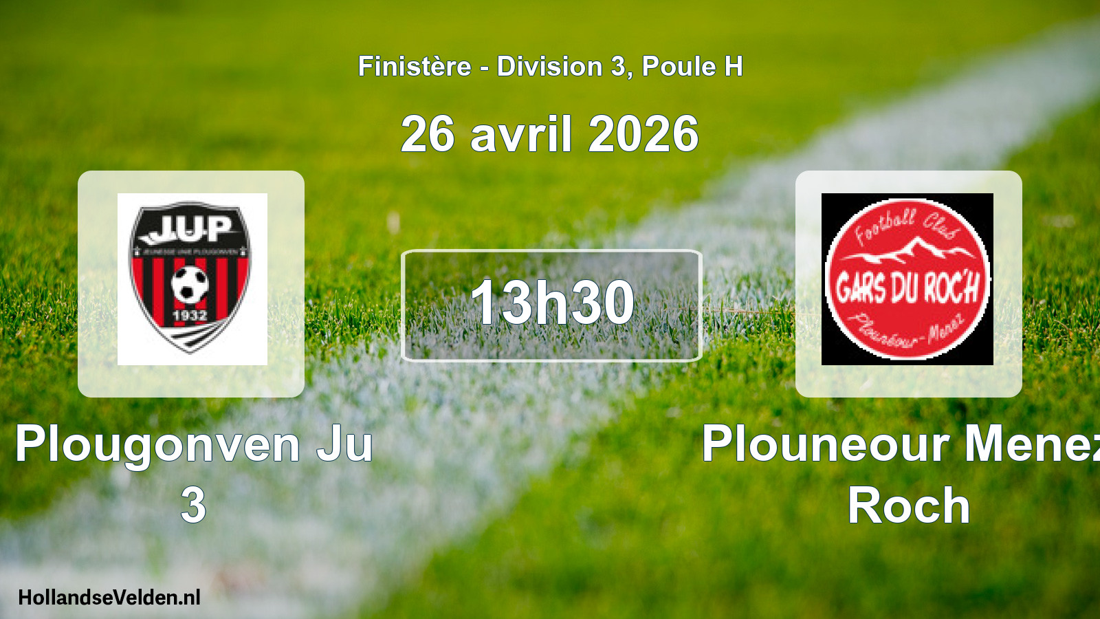 Geplande wedstrijd: Plougonven Ju 3 - Plouneour Menez Roch (26 avril 2026)