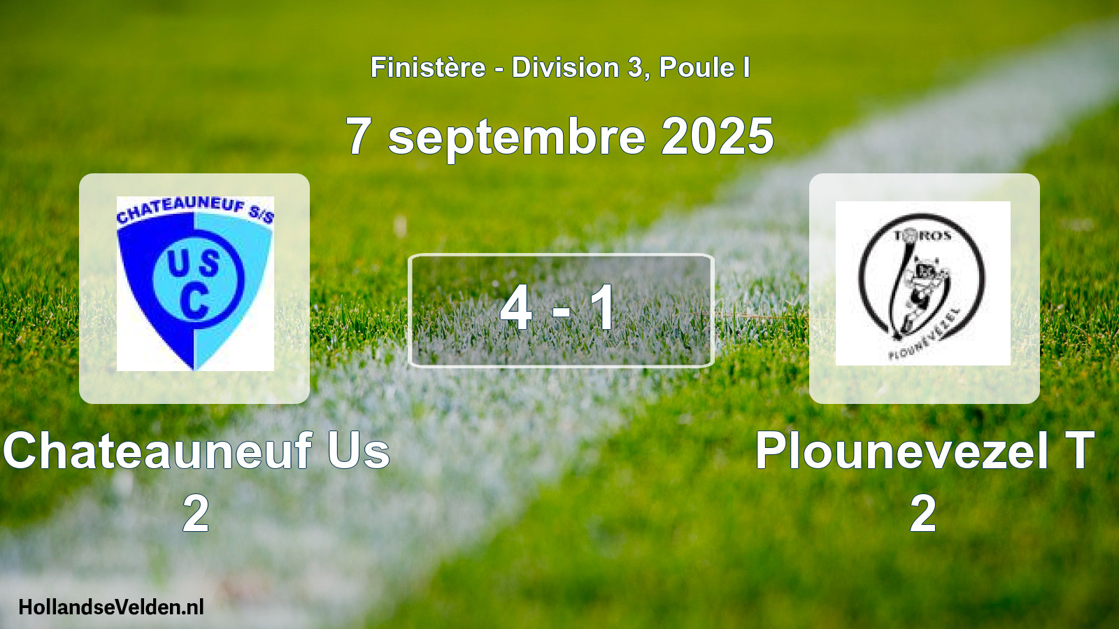 Gespeelde wedstrijd: Chateauneuf Us 2 - Plounevezel T 2 4 - 1 (7 septembre 2025)