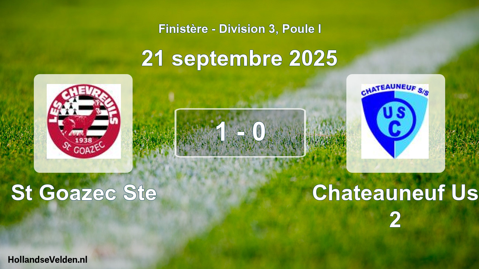 Total number of matches played: St Goazec Ste - Chateauneuf Us 2 1 - 0 (21 September 2025)