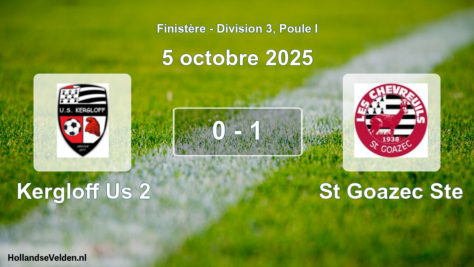 Gespeelde wedstrijd: Kergloff Us 2 - St Goazec Ste 0 - 1 (5 oktober 2025)