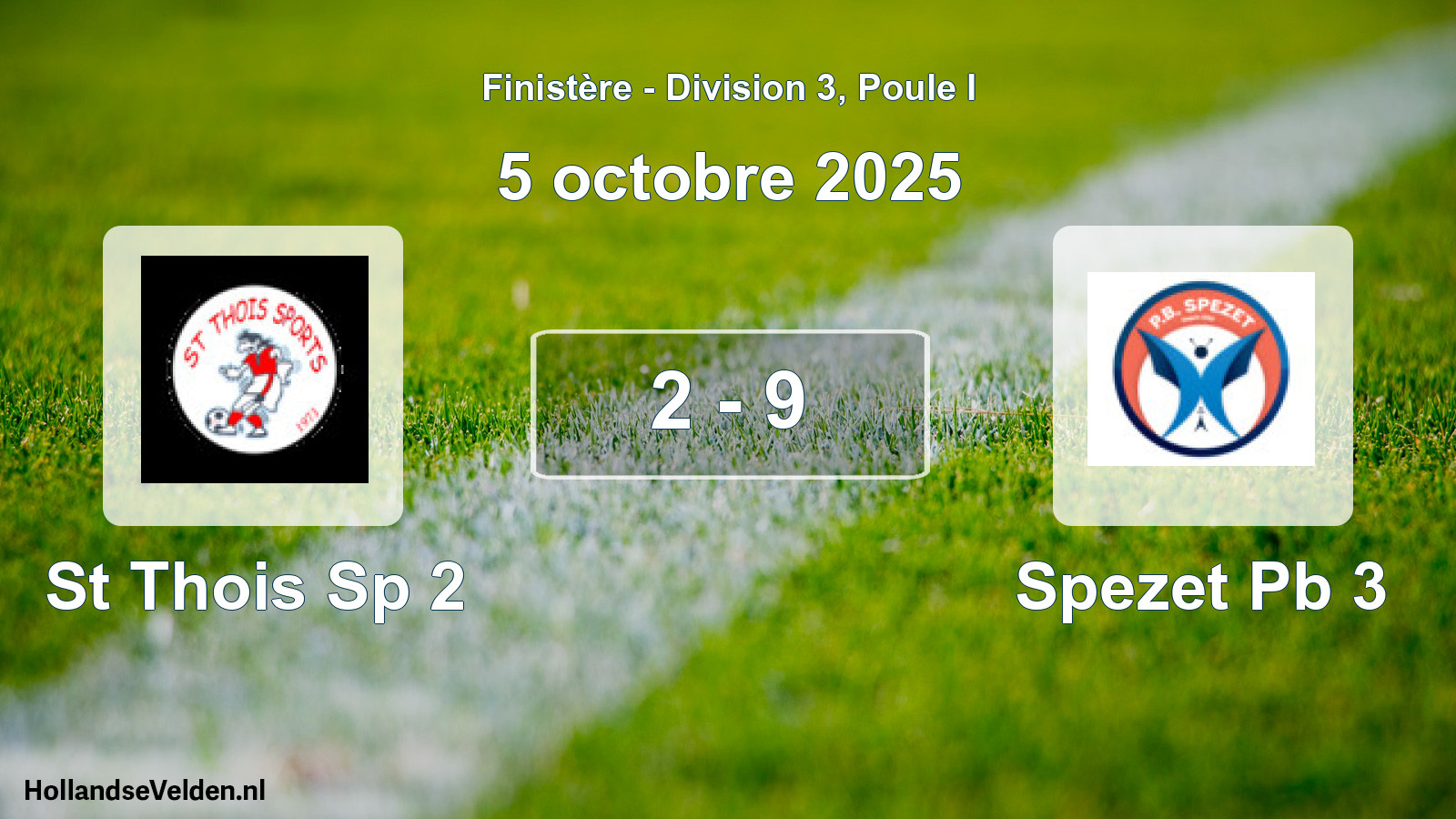 Gespeelde wedstrijd: St Thois Sp 2 - Spezet Pb 3 2 - 9 (5 oktober 2025)