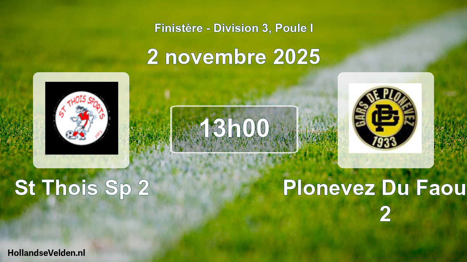 Geplande wedstrijd: St Thois Sp 2 - Plonevez Du Faou G 2 (2 november 2025)