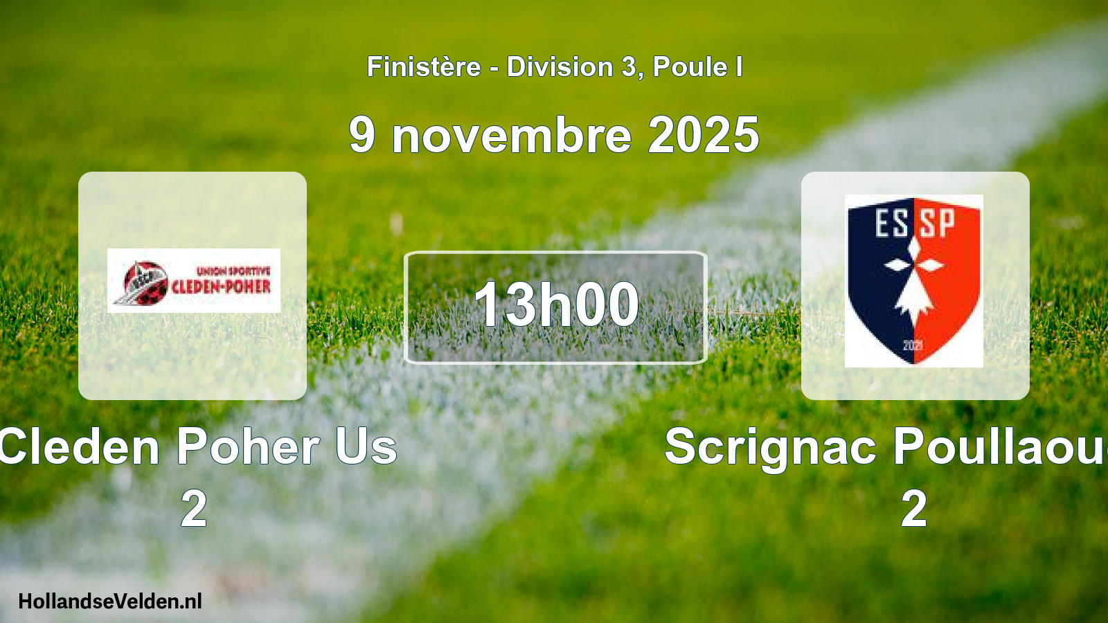 Scheduled Match: Cleden Poher Us 2 - Scrignac Poullaouen 2 (9 November 2025)