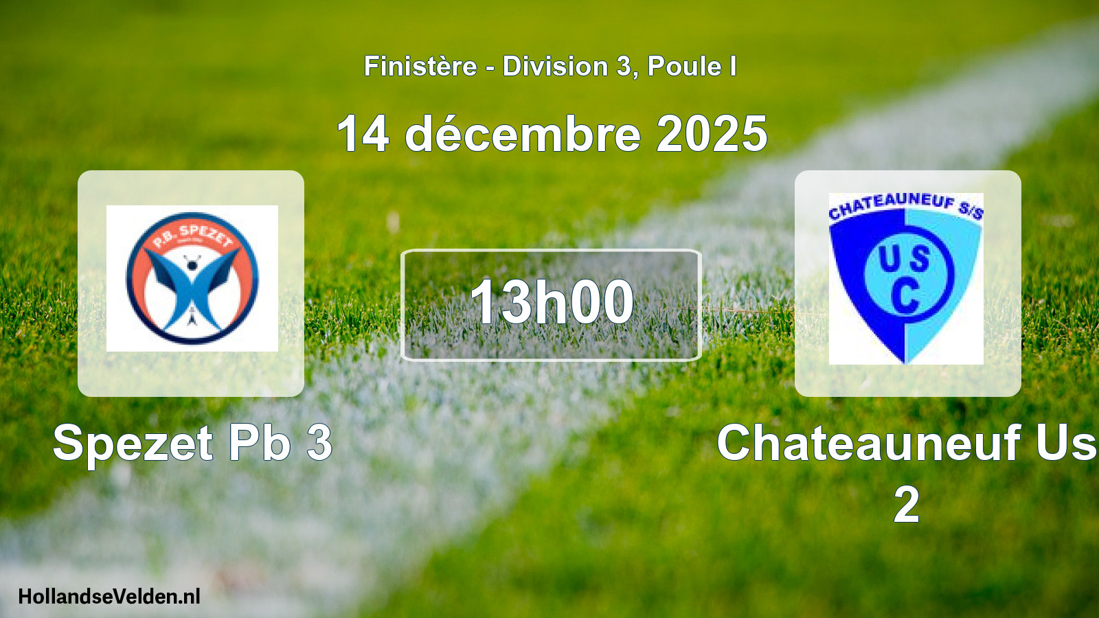 Geplande wedstrijd: Spezet Pb 3 - Chateauneuf Us 2 (14 décembre 2025)