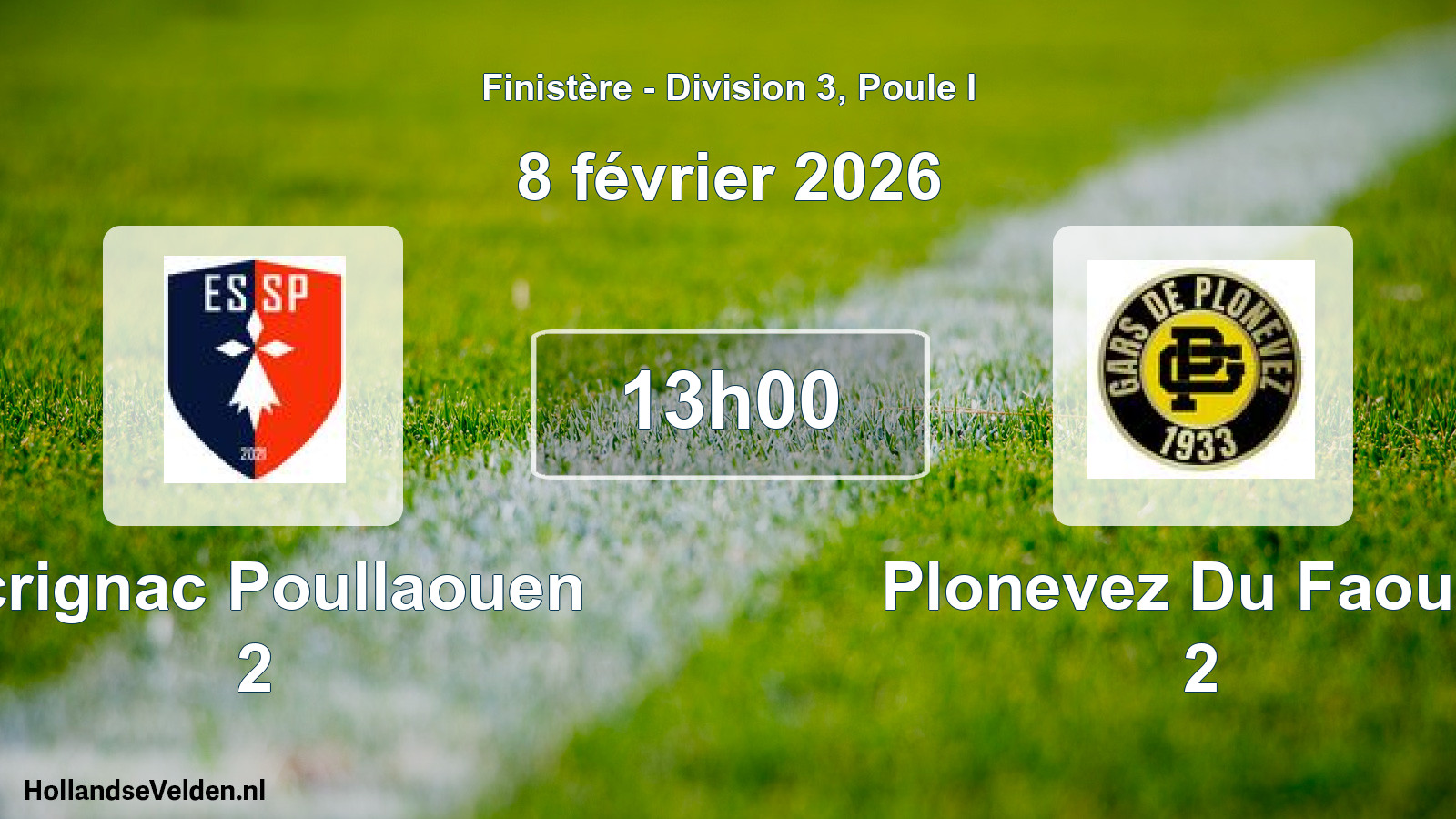 Geplande wedstrijd: Scrignac Poullaouen 2 - Plonevez Du Faou G 2 (8 februari 2026)