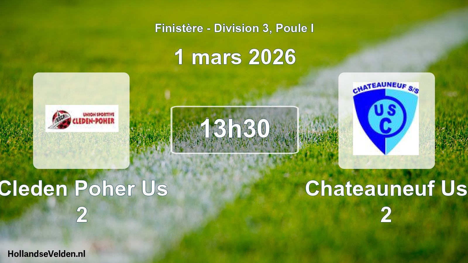 Geplande wedstrijd: Cleden Poher Us 2 - Chateauneuf Us 2 (1 mars 2026)