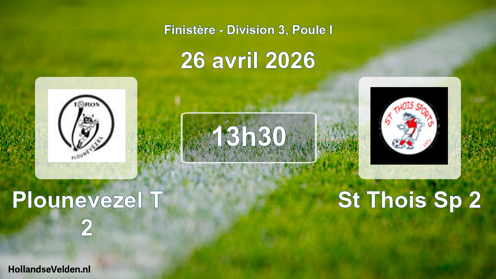Geplande wedstrijd: Plounevezel T 2 - St Thois Sp 2 (26 april 2026)