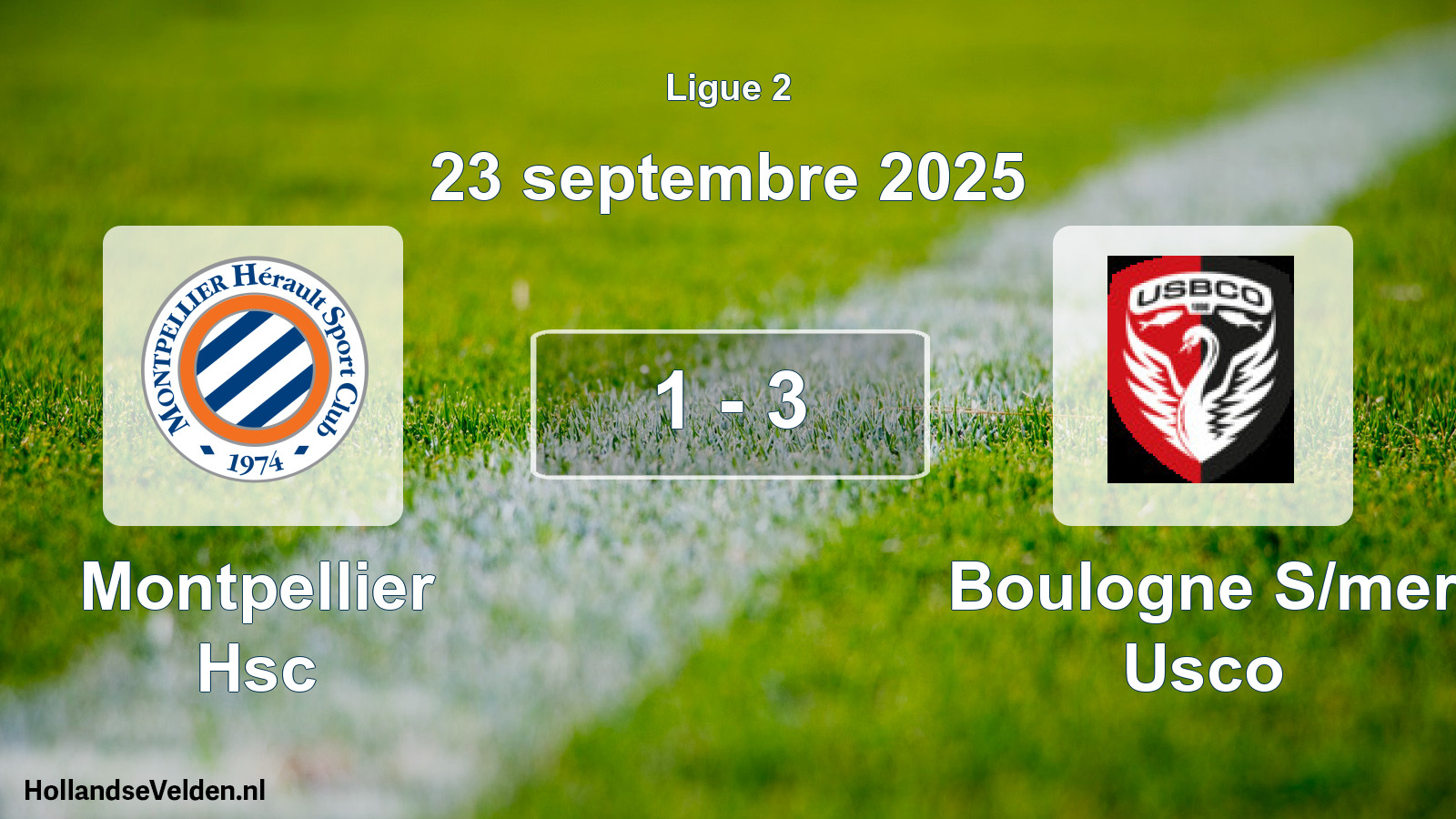 Gespeelde wedstrijd: Montpellier Hsc - Boulogne S/mer Usco 1 - 3 (23 septembre 2025)