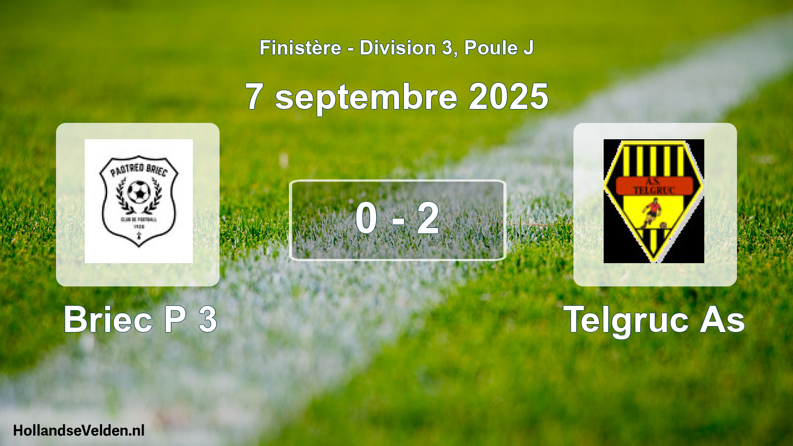Gespeelde wedstrijd: Briec P 3 - Telgruc As 0 - 2 (7 septembre 2025)