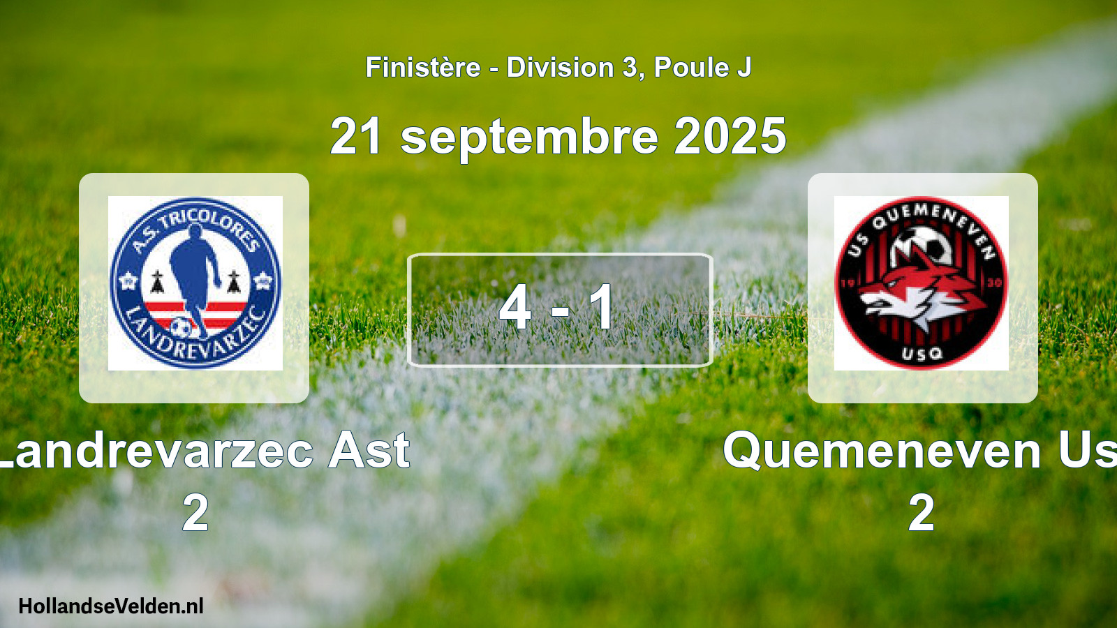 Gespeelde wedstrijd: Landrevarzec Ast 2 - Quemeneven Us 2 4 - 1 (21 september 2025)