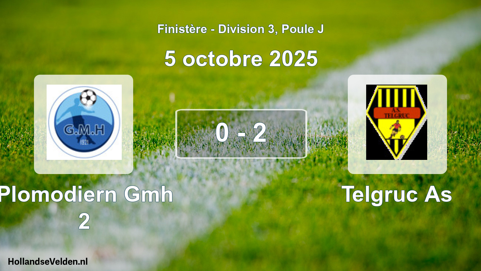 Gespeelde wedstrijd: Plomodiern Gmh 2 - Telgruc As 0 - 2 (5 oktober 2025)
