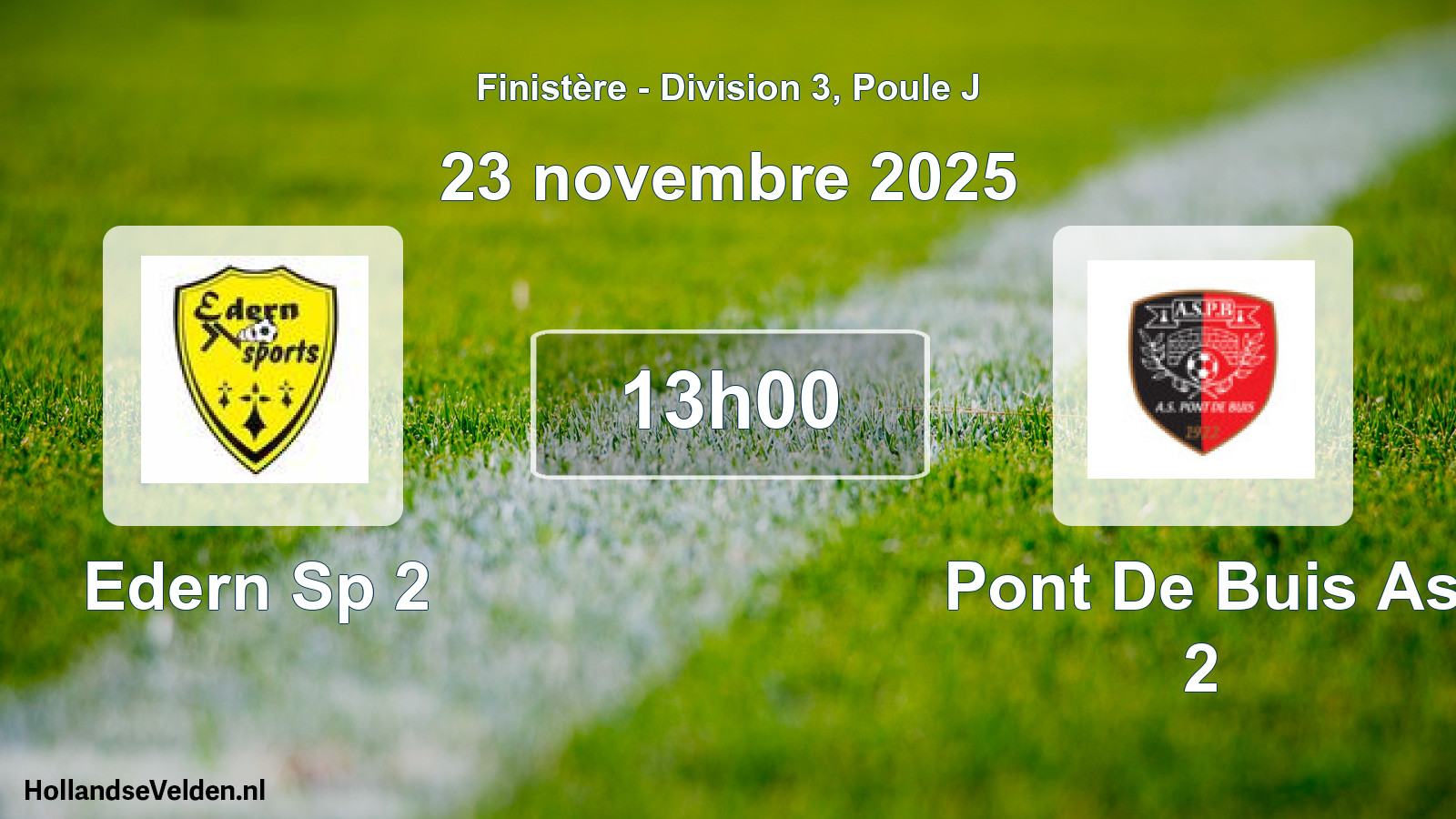Geplande wedstrijd: Edern Sp 2 - Pont De Buis As 2 (23 novembre 2025)