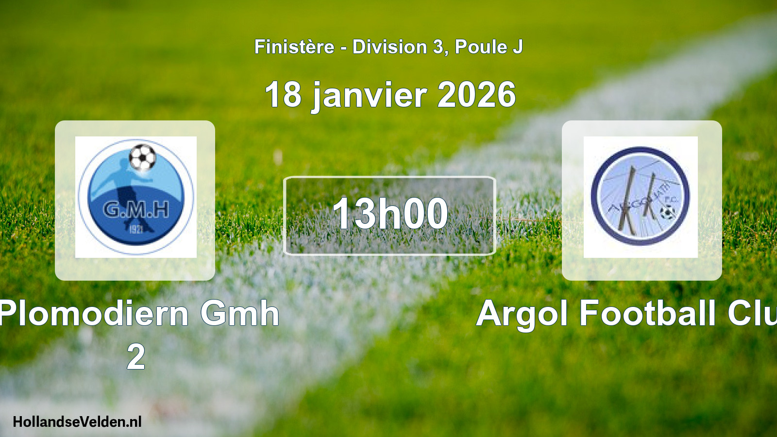 Scheduled Match: Plomodiern Gmh 2 - Argol Football Club (18 January 2026)