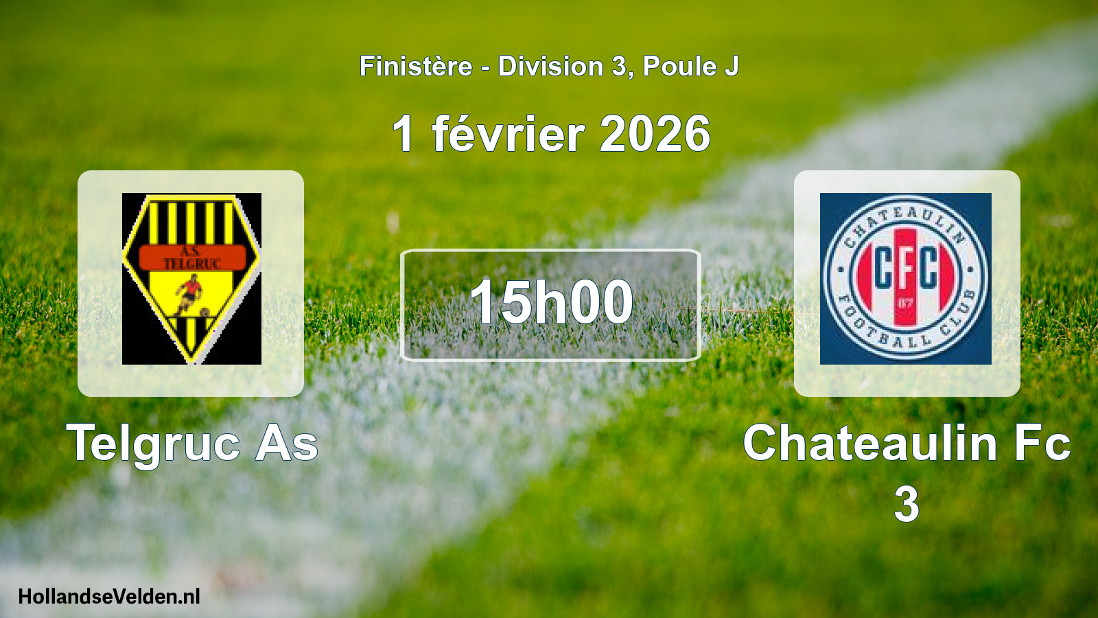 Geplande wedstrijd: Telgruc As - Chateaulin Fc 3 (1 février 2026)