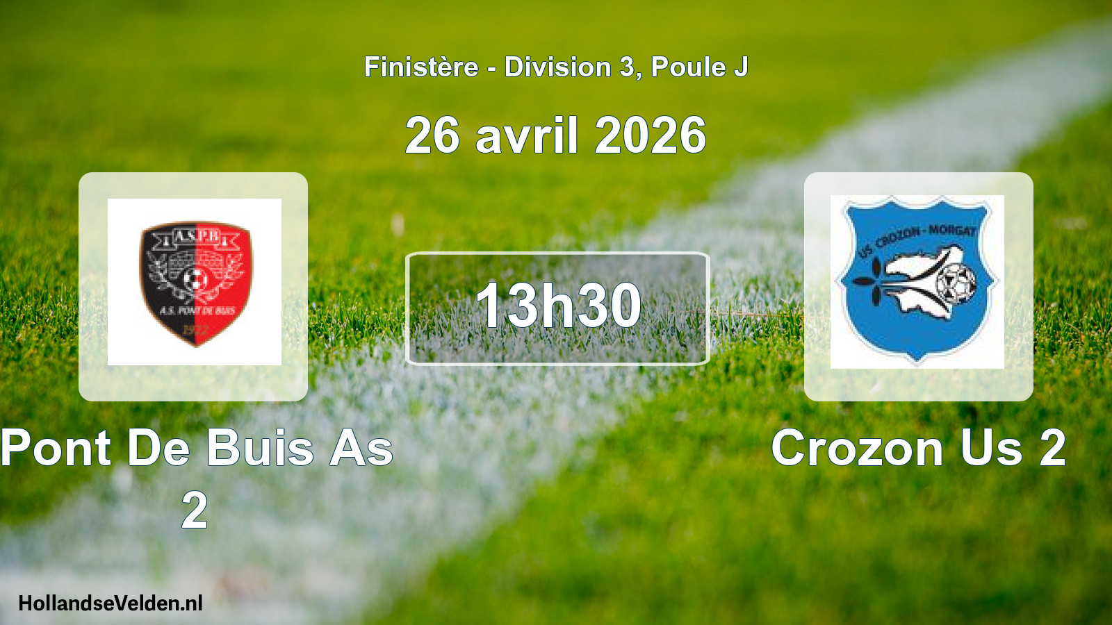 Scheduled Match: Pont De Buis As 2 - Crozon Us 2 (26 April 2026)