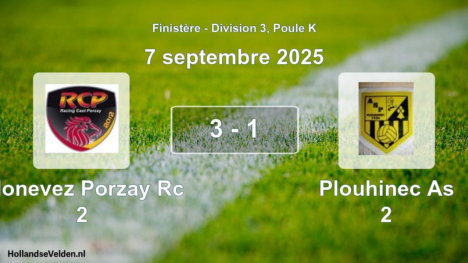 Total number of matches played: Plonevez Porzay Rc 2 - Plouhinec As 2 3 - 1 (7 September 2025)