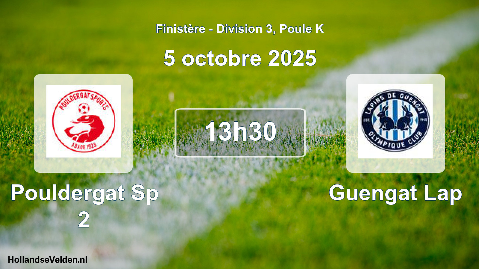 Geplande wedstrijd: Pouldergat Sp 2 - Guengat Lap (5 octobre 2025)