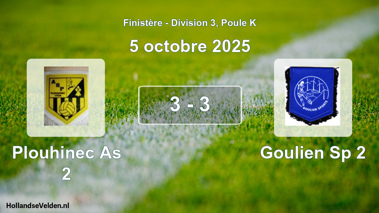 Gespeelde wedstrijd: Plouhinec As 2 - Goulien Sp 2 3 - 3 (5 oktober 2025)