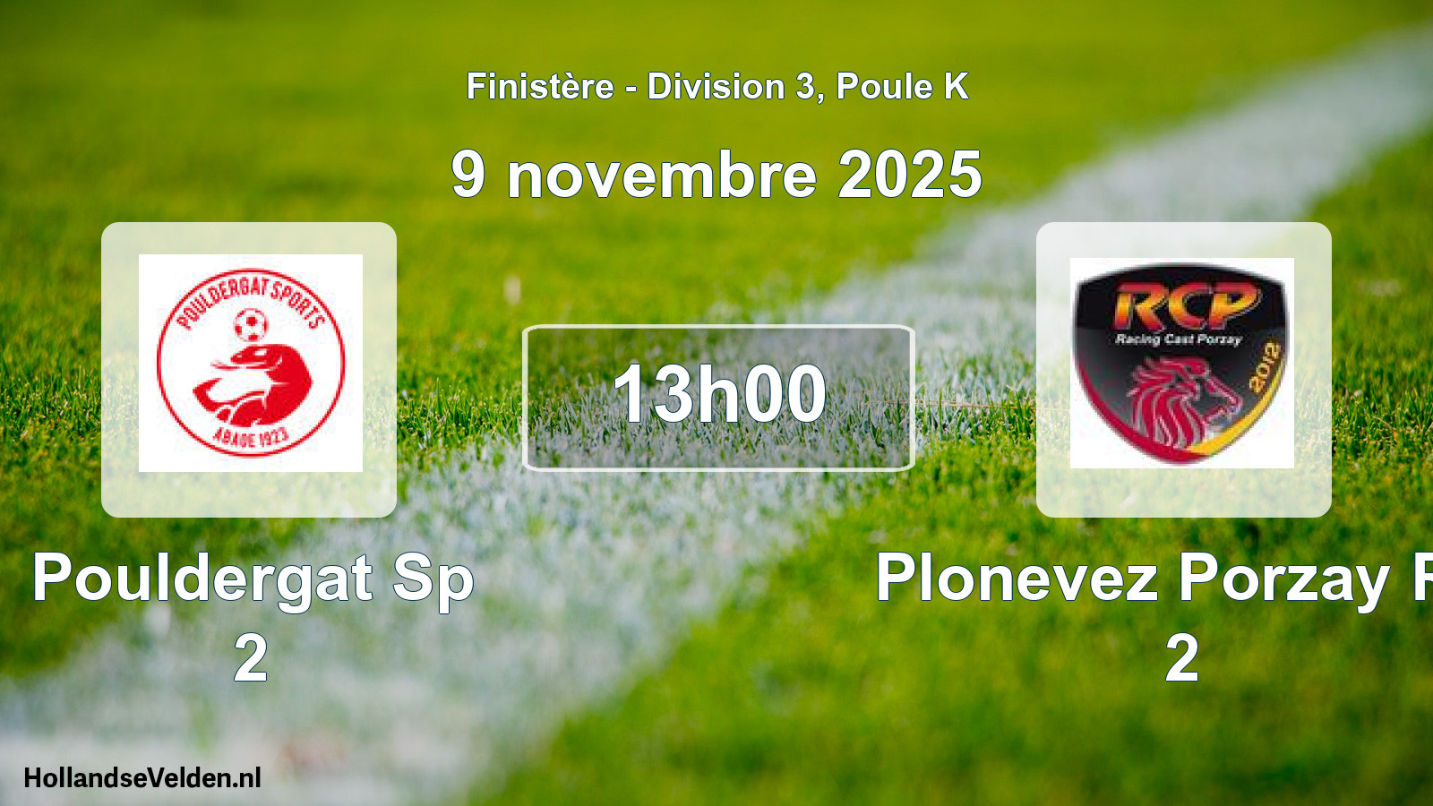 Geplande wedstrijd: Pouldergat Sp 2 - Plonevez Porzay Rc 2 (9 novembre 2025)