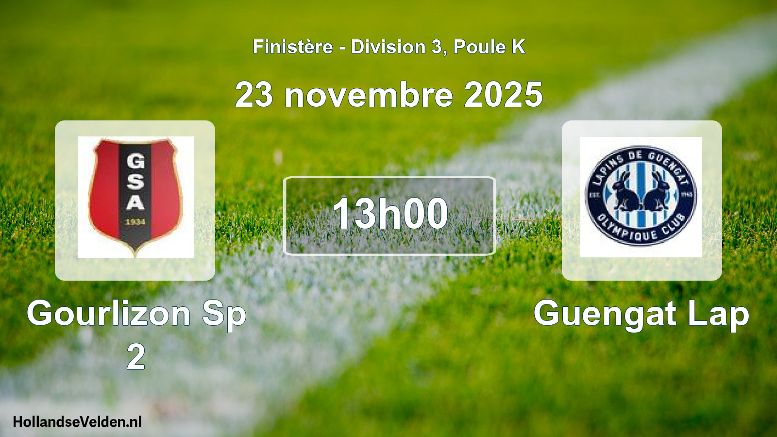 Geplande wedstrijd: Gourlizon Sp 2 - Guengat Lap (23 november 2025)