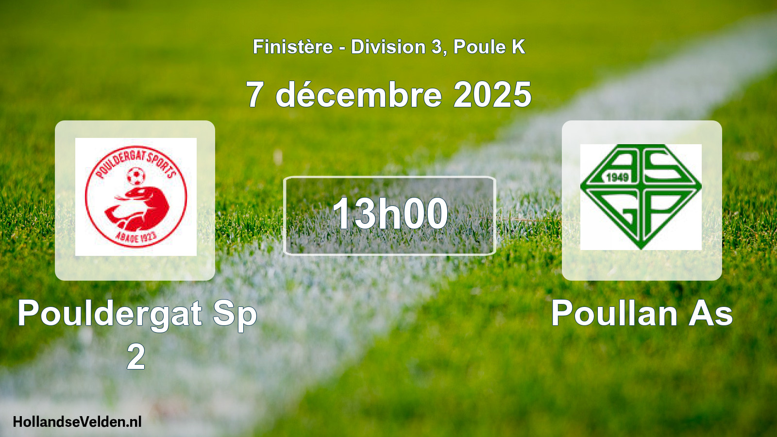 Geplande wedstrijd: Pouldergat Sp 2 - Poullan As (7 december 2025)