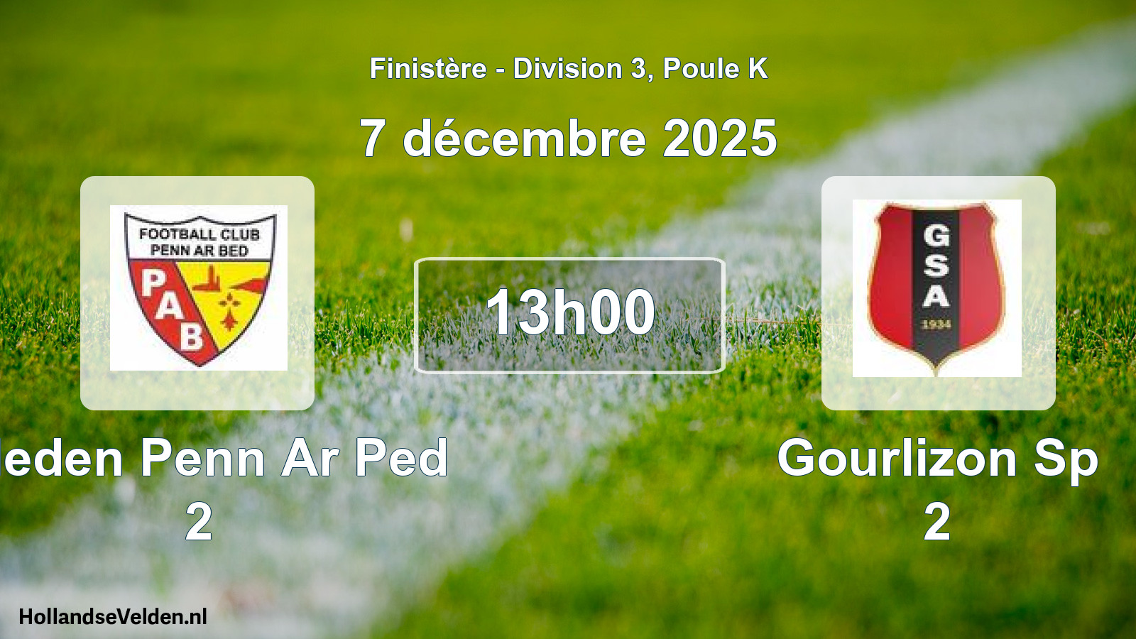 Geplande wedstrijd: Cleden Penn Ar Ped 2 - Gourlizon Sp 2 (7 december 2025)
