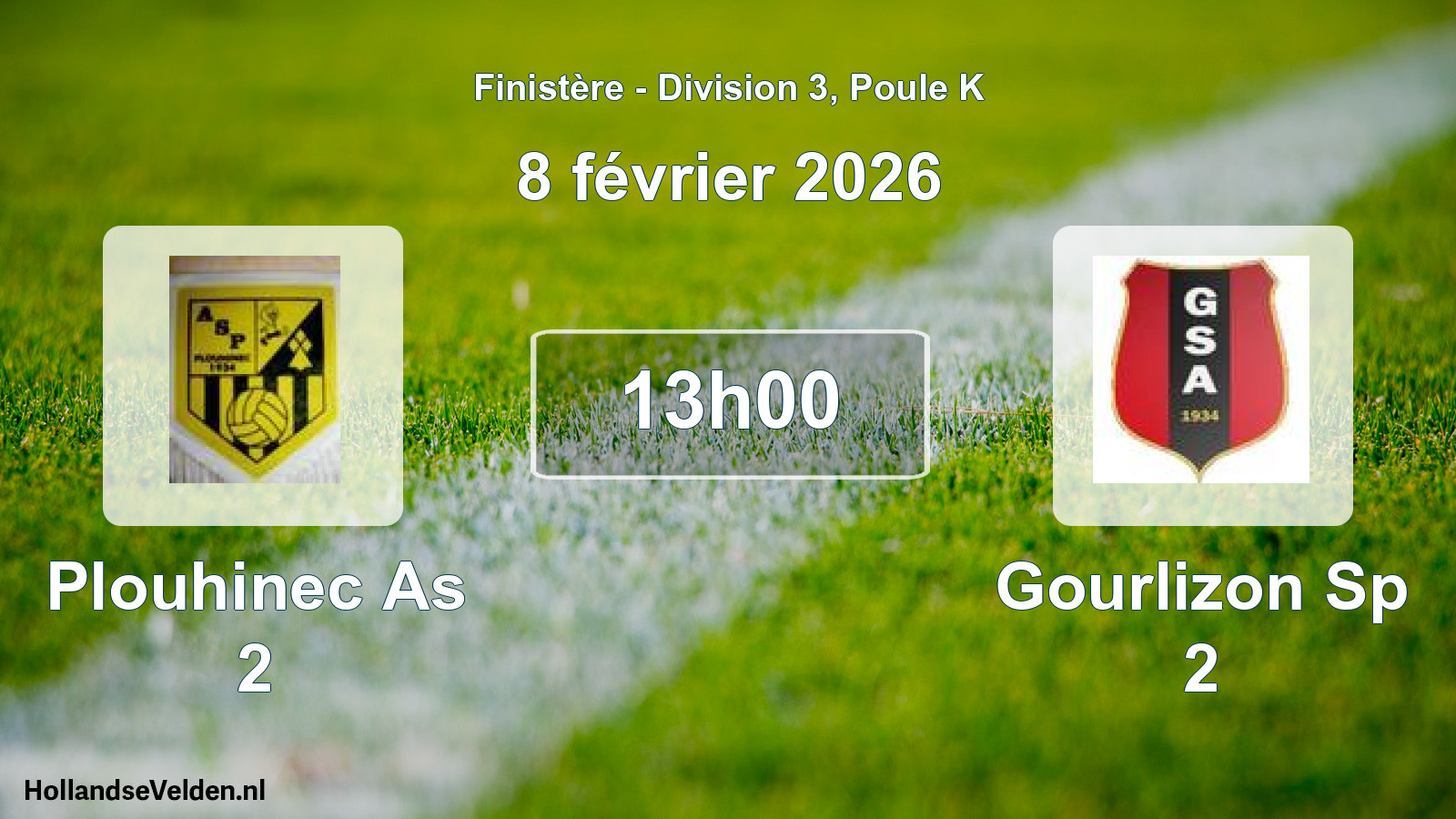 Geplande wedstrijd: Plouhinec As 2 - Gourlizon Sp 2 (8 février 2026)