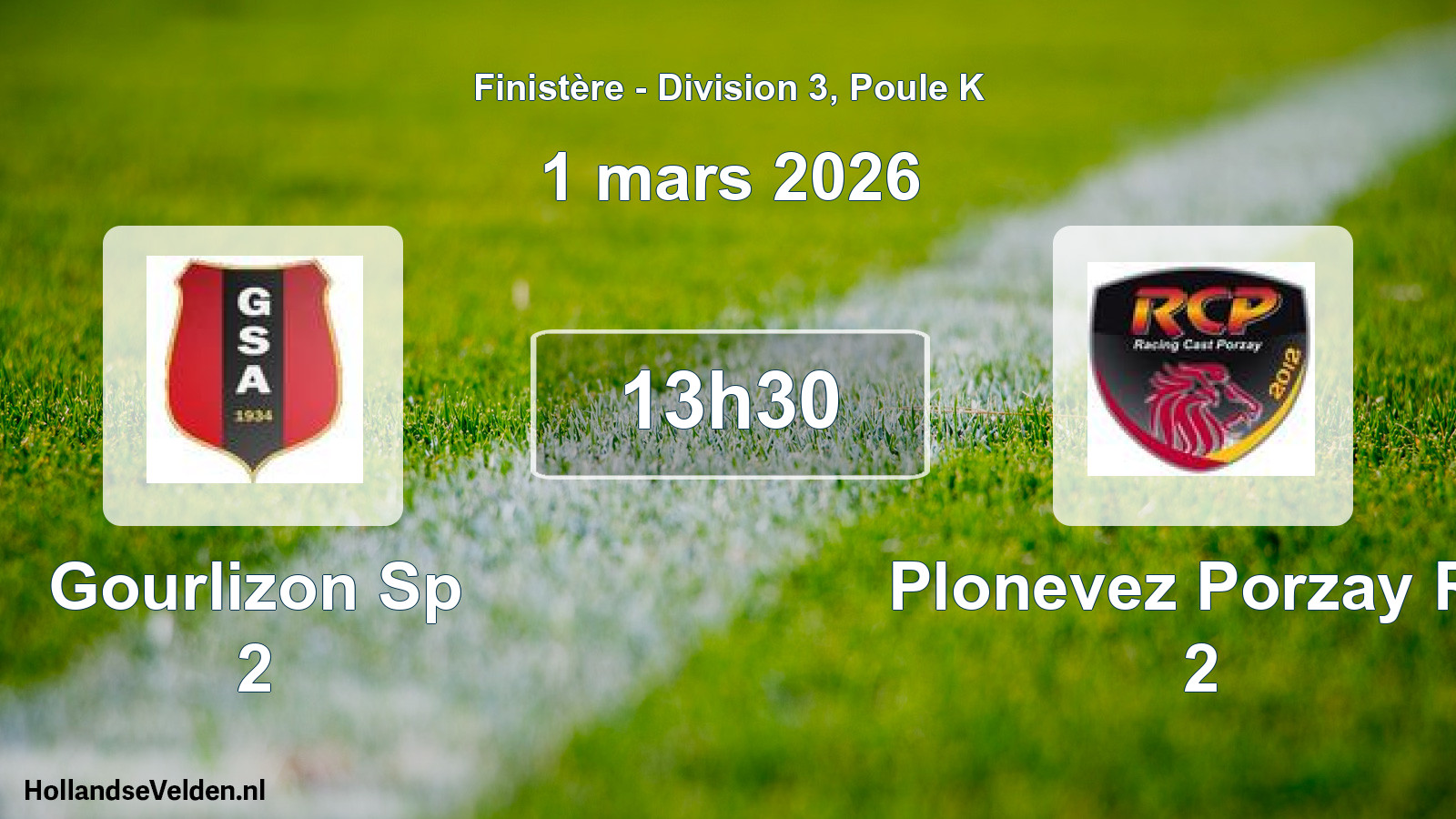 Geplande wedstrijd: Gourlizon Sp 2 - Plonevez Porzay Rc 2 (1 maart 2026)