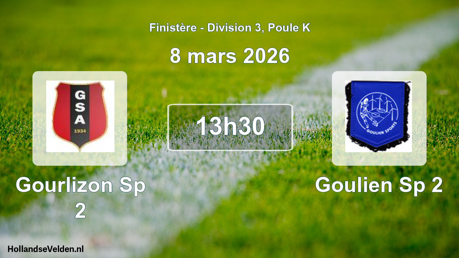 Geplande wedstrijd: Gourlizon Sp 2 - Goulien Sp 2 (8 mars 2026)