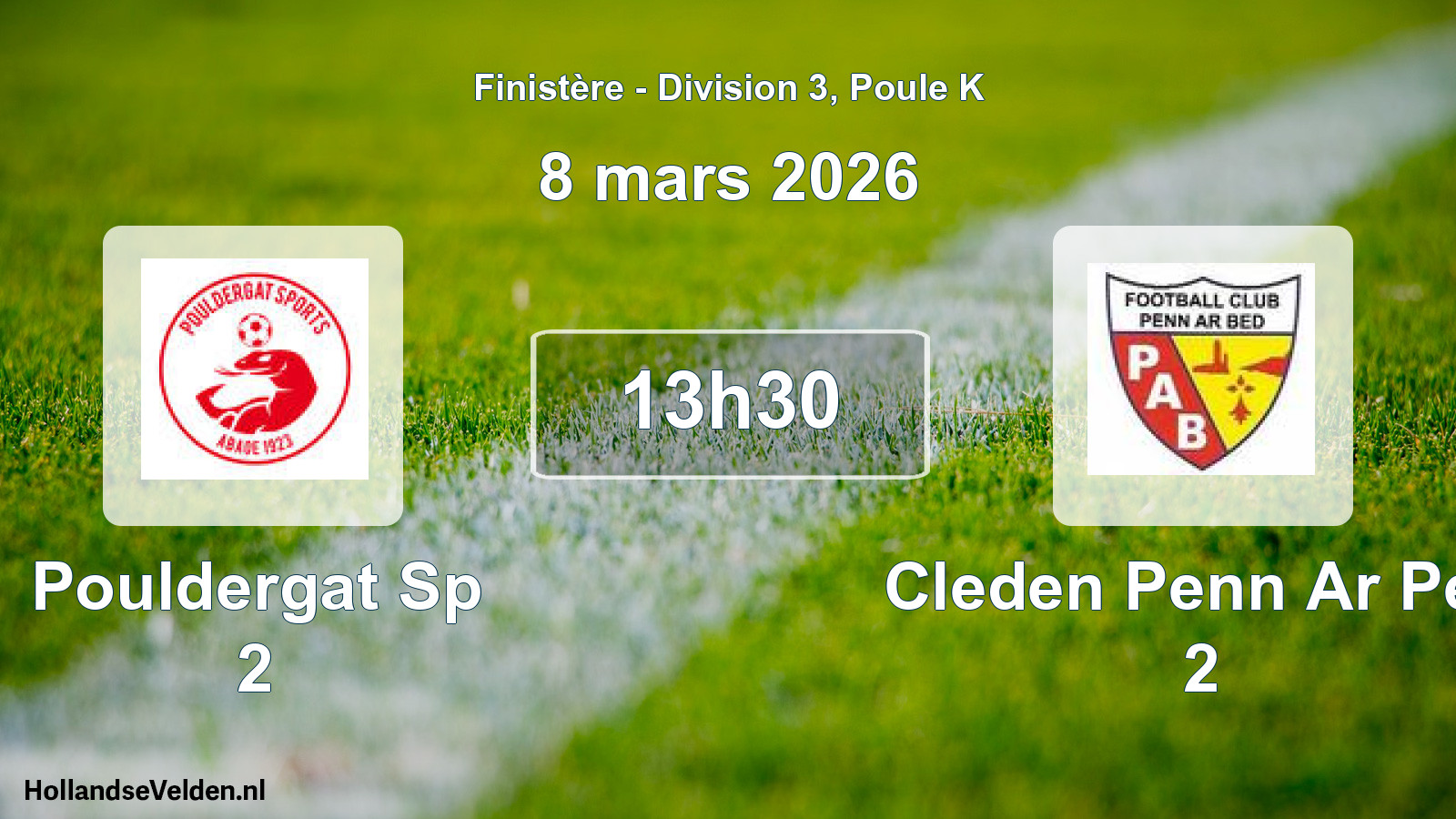Geplande wedstrijd: Pouldergat Sp 2 - Cleden Penn Ar Ped 2 (8 maart 2026)