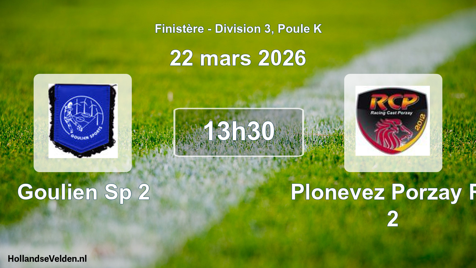 Geplande wedstrijd: Goulien Sp 2 - Plonevez Porzay Rc 2 (22 mars 2026)