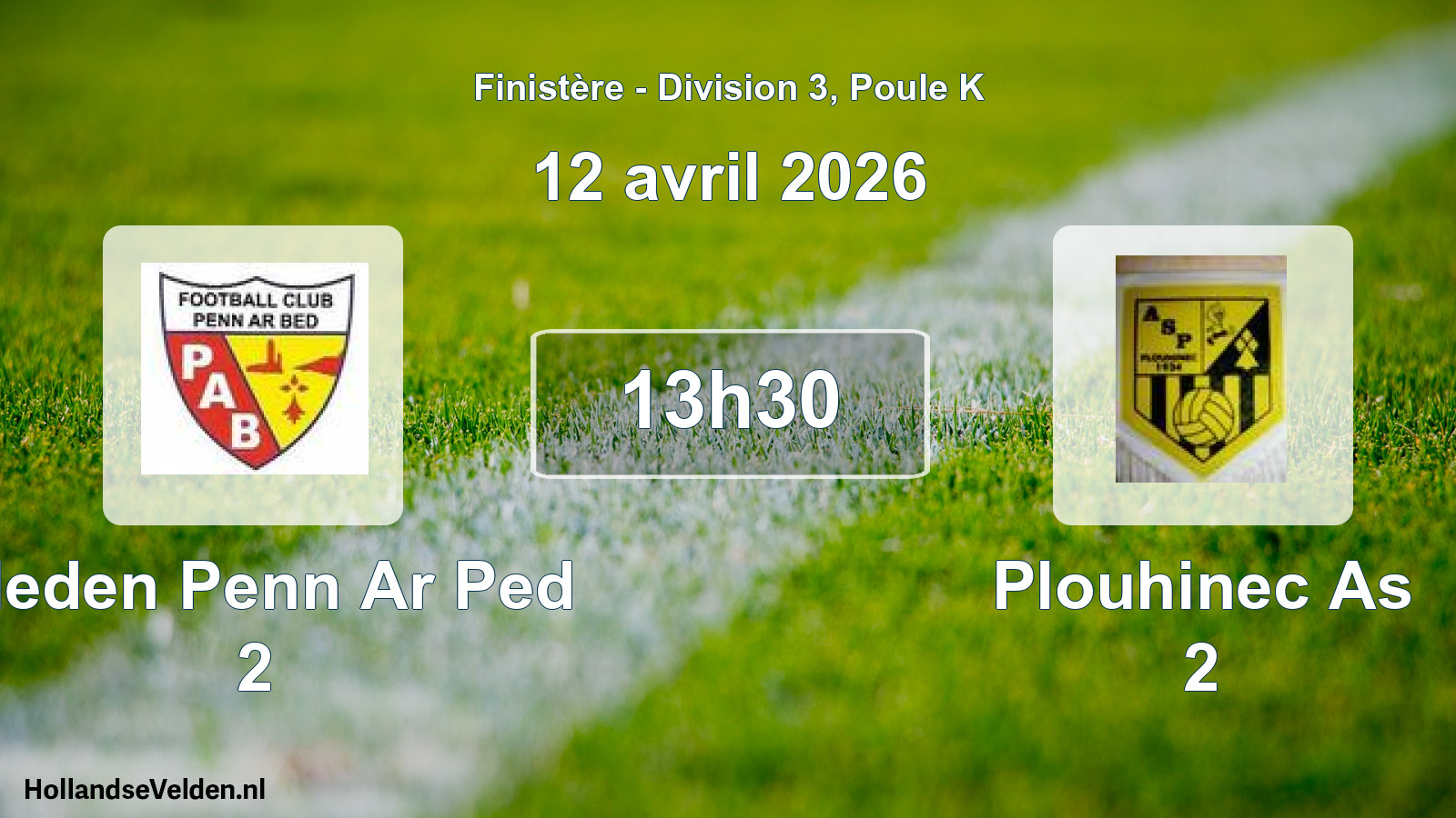 Geplande wedstrijd: Cleden Penn Ar Ped 2 - Plouhinec As 2 (12 april 2026)