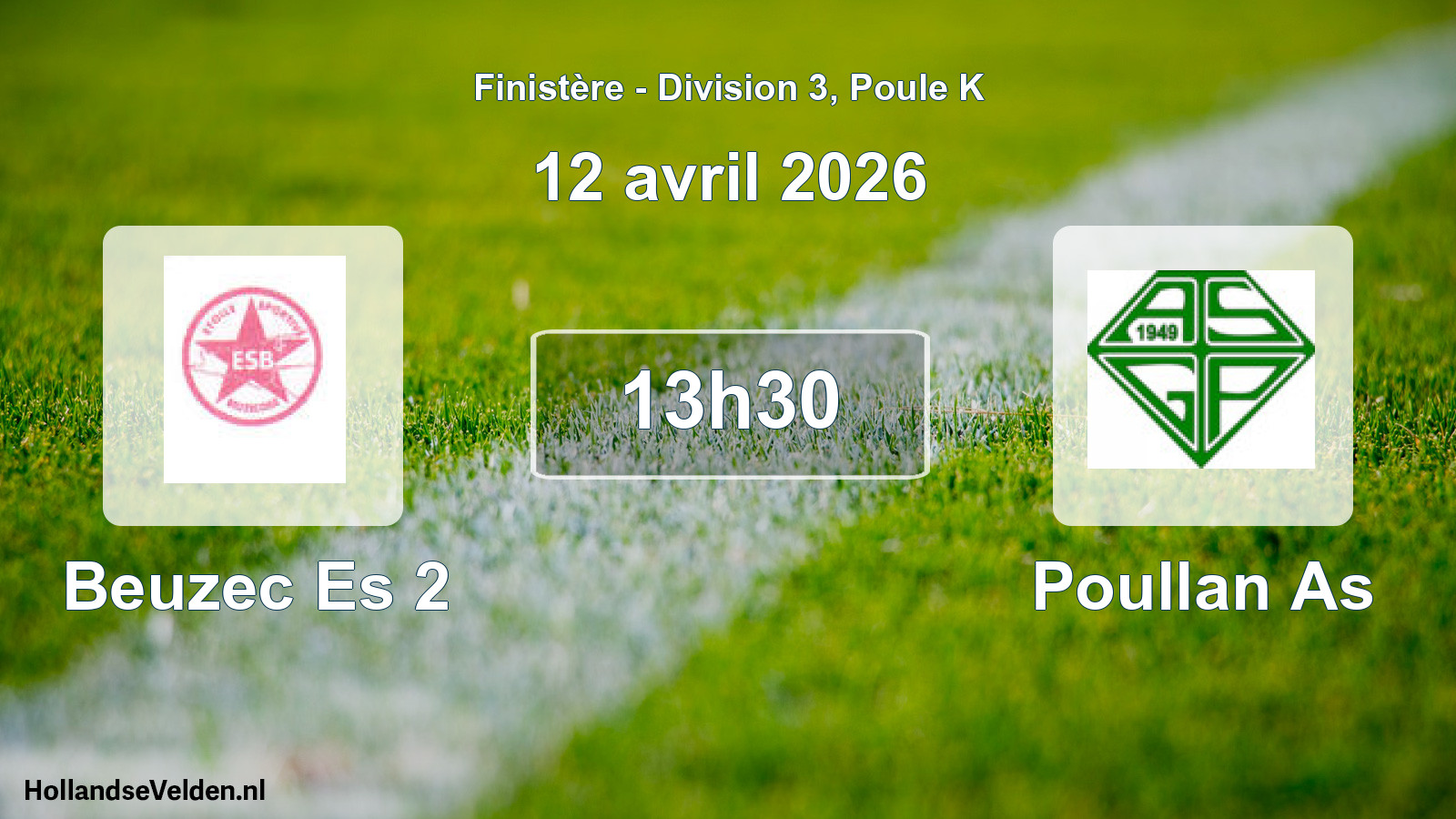 Geplande wedstrijd: Beuzec Es 2 - Poullan As (12 avril 2026)
