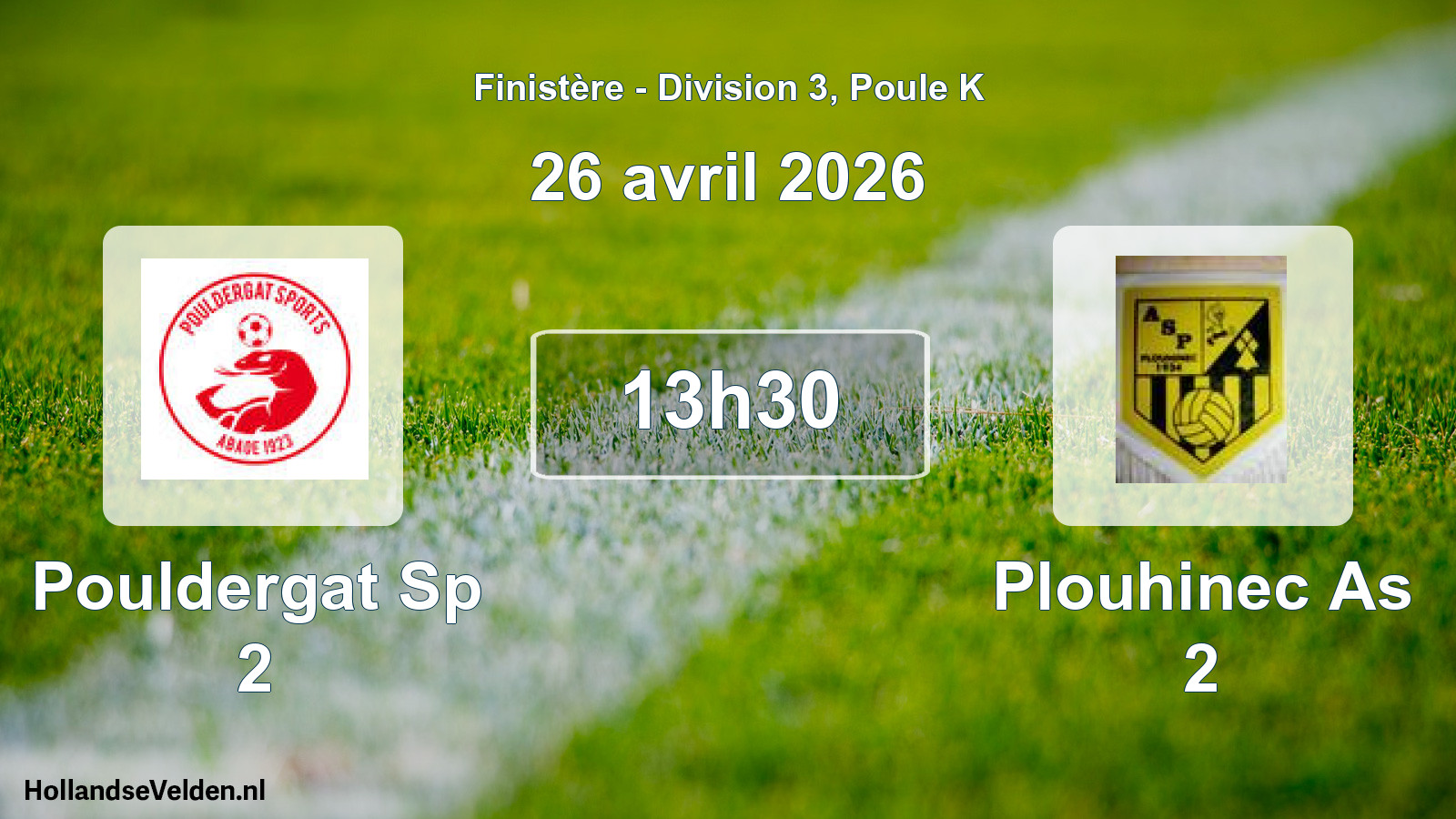 Geplande wedstrijd: Pouldergat Sp 2 - Plouhinec As 2 (26 april 2026)