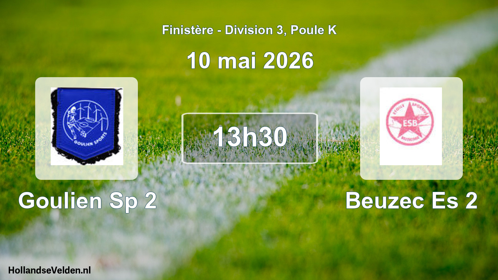 Geplande wedstrijd: Goulien Sp 2 - Beuzec Es 2 (10 mei 2026)