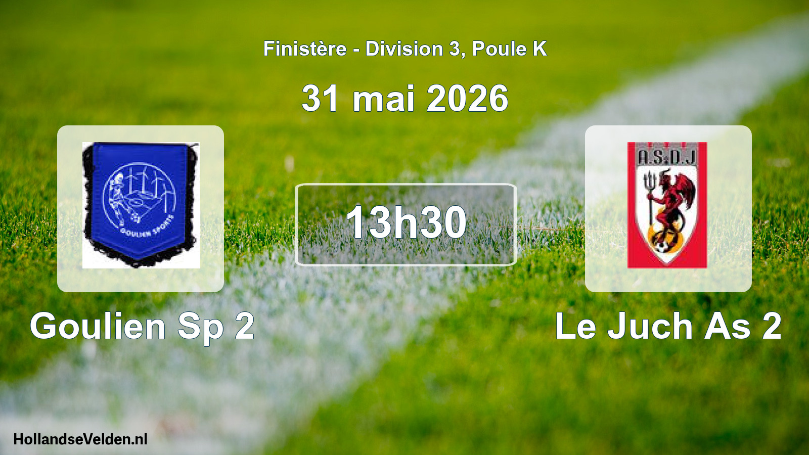 Geplande wedstrijd: Goulien Sp 2 - Le Juch As 2 (31 mai 2026)