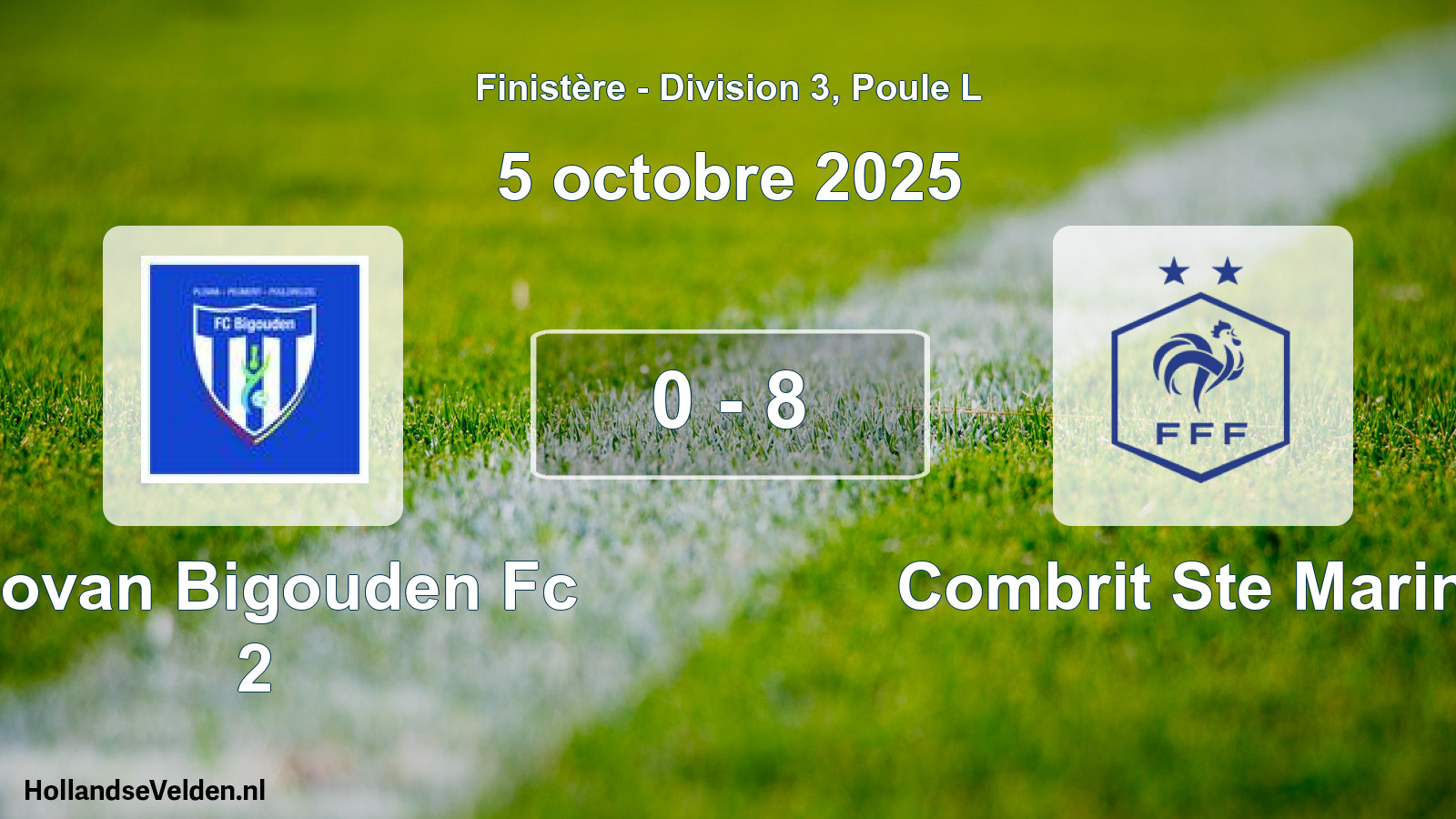 Gespeelde wedstrijd: Plovan Bigouden Fc 2 - Combrit Ste Marine 0 - 8 (5 oktober 2025)