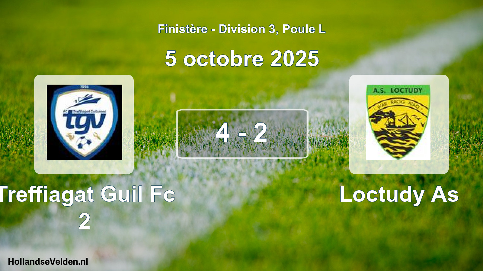Gespeelde wedstrijd: Treffiagat Guil Fc 2 - Loctudy As 4 - 2 (5 octobre 2025)