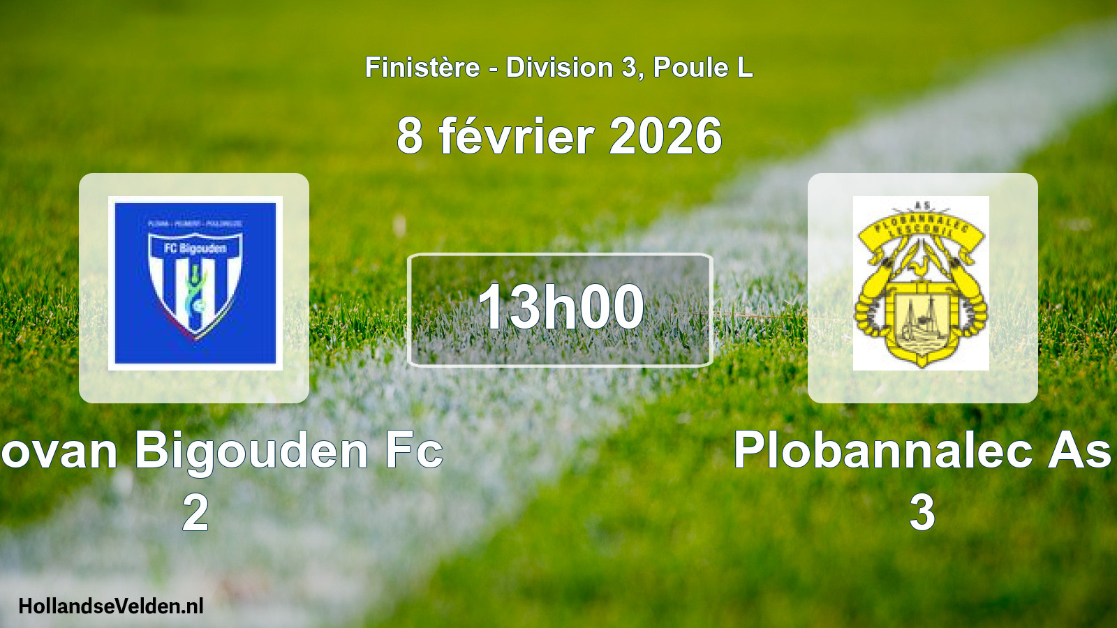 Scheduled Match: Plovan Bigouden Fc 2 - Plobannalec As 3 (8 February 2026)