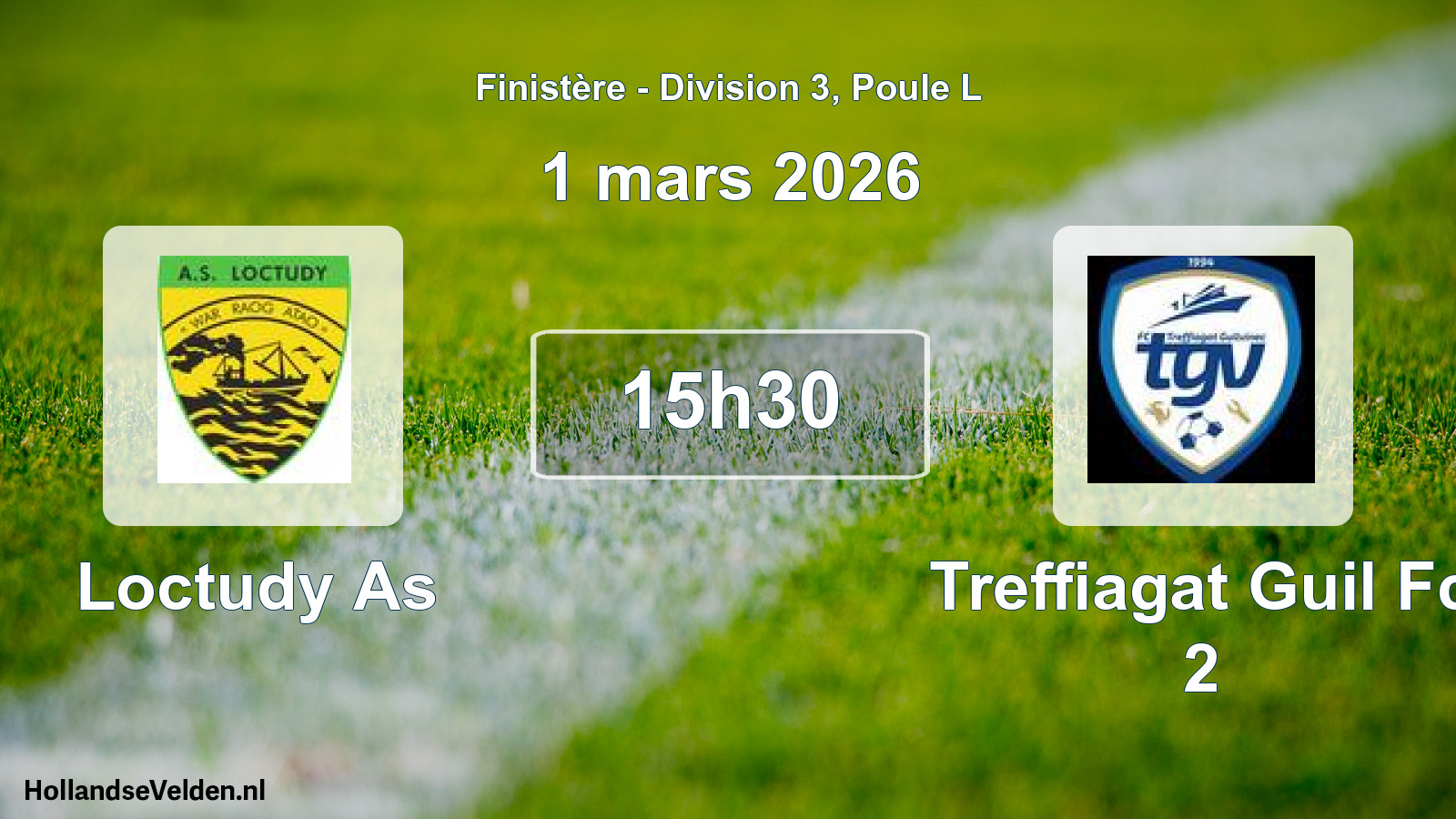 Geplande wedstrijd: Loctudy As - Treffiagat Guil Fc 2 (1 mars 2026)