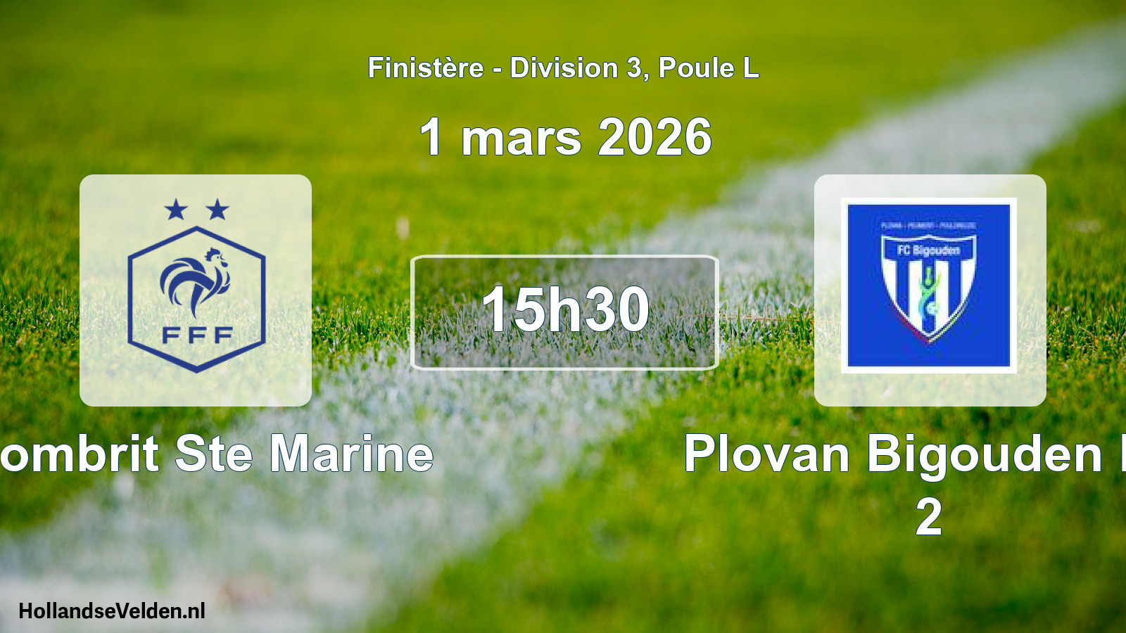 Geplande wedstrijd: Combrit Ste Marine - Plovan Bigouden Fc 2 (1 maart 2026)