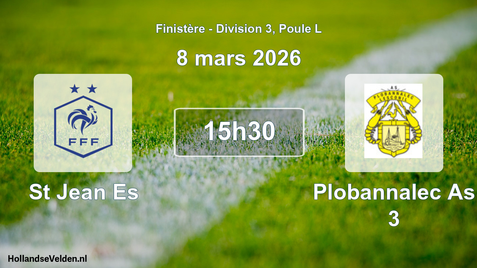 Geplande wedstrijd: St Jean Es - Plobannalec As 3 (8 mars 2026)