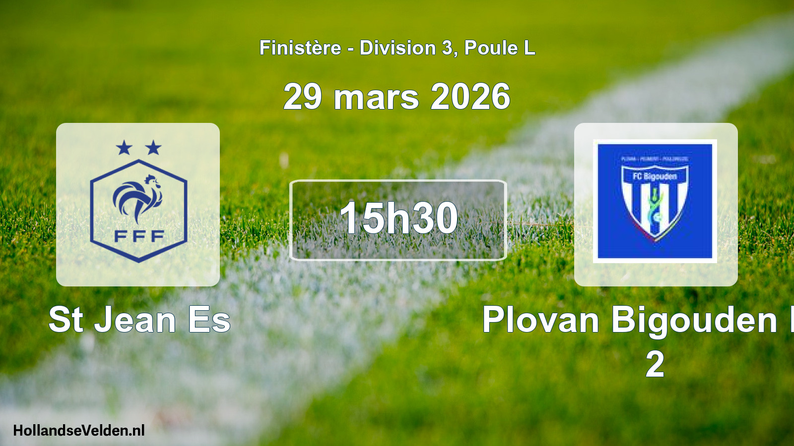 Geplande wedstrijd: St Jean Es - Plovan Bigouden Fc 2 (29 maart 2026)