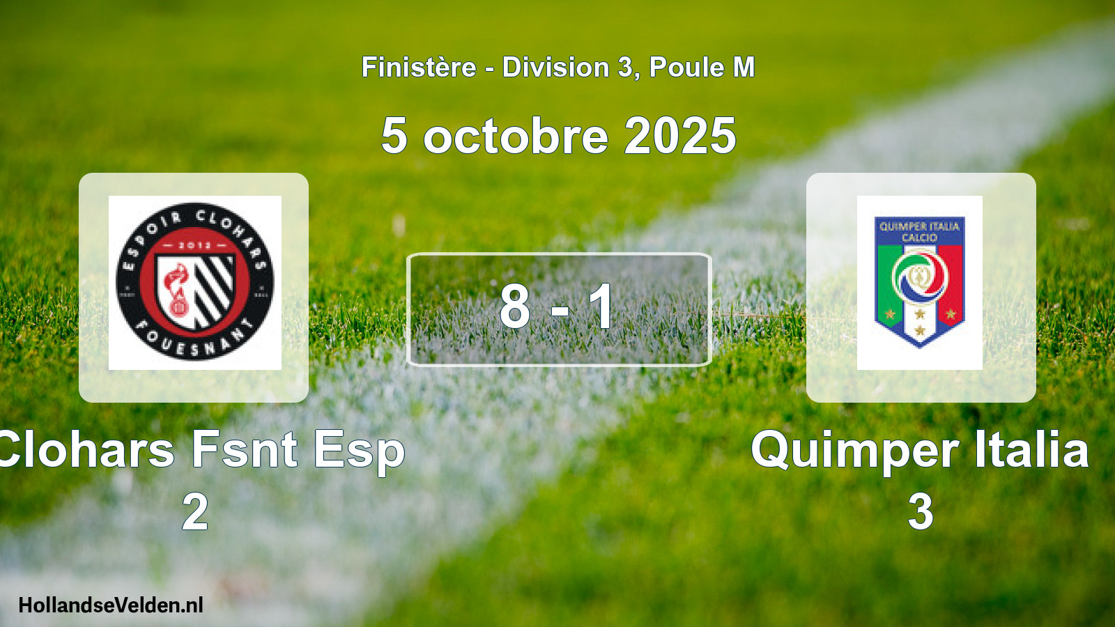 Gespeelde wedstrijd: Clohars Fsnt Esp 2 - Quimper Italia 3 8 - 1 (5 oktober 2025)