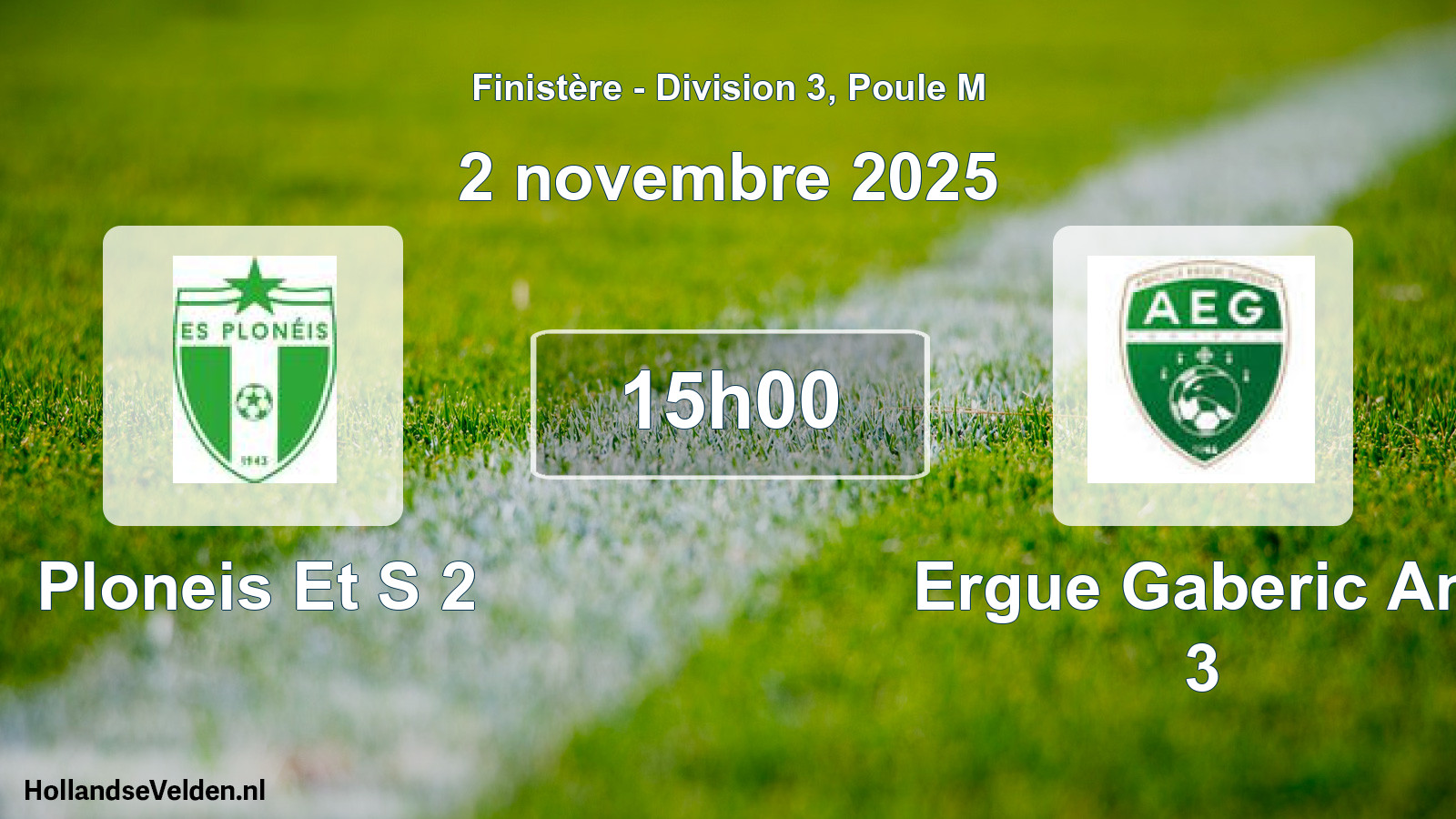 Geplande wedstrijd: Ploneis Et S 2 - Ergue Gaberic Am 3 (2 november 2025)